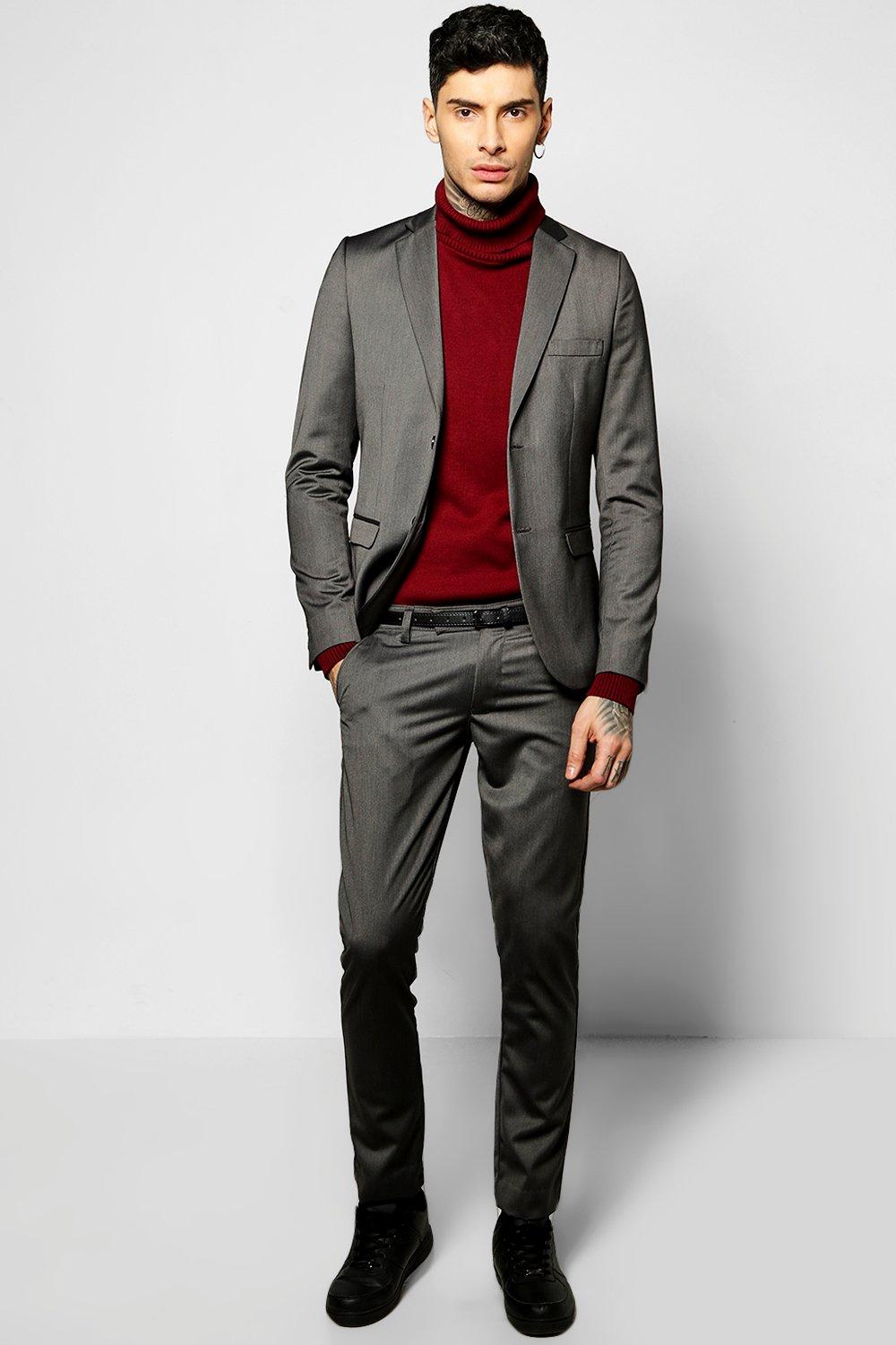 Skinny Fit Suit Trousers at boohoo.com