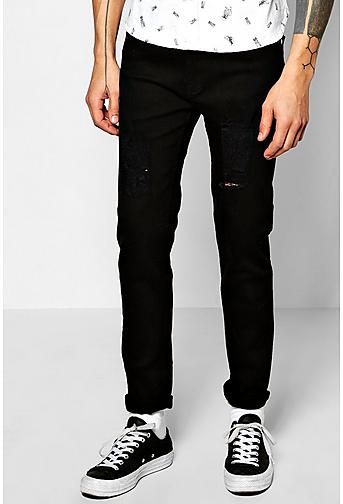 Stretch Skinny Fit Ripped Jeans