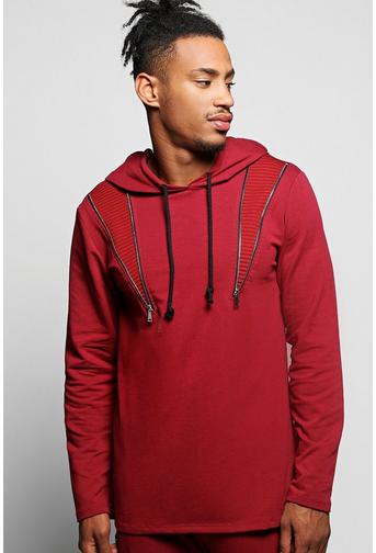 Over The Head Hoodie with Zip Panels