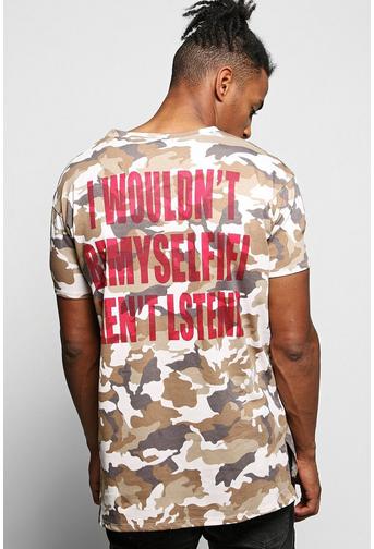 Oversized Camo T-Shirt with Back Print