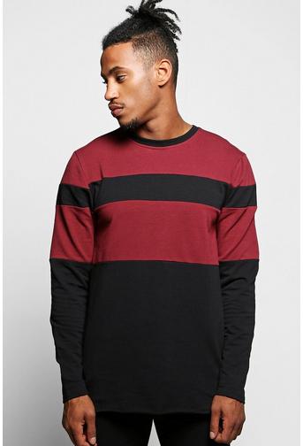 Longline Panel Sweatshirt with Raw Edges