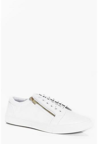 Croc PU Lace Up Trainer with Zip