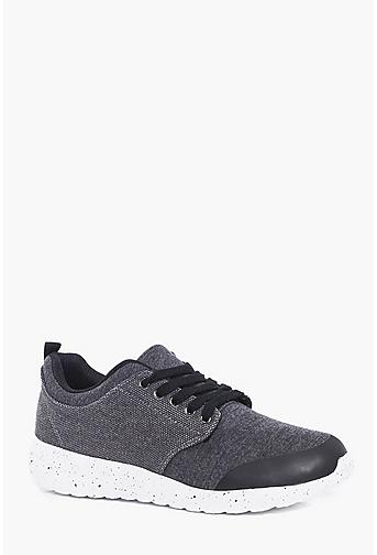 Lace Up Running Trainers with Speckled Sole