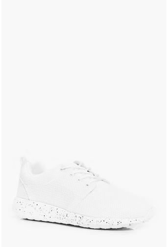 Lace Up Running Trainers with Speckled Sole