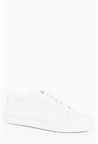 Lace Up Diamond Textured Trainer