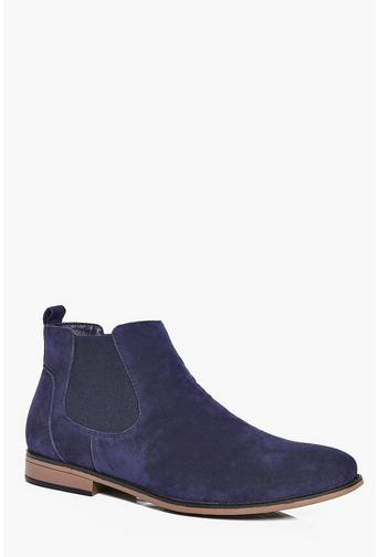 Faux Suede Chelsea Boots
