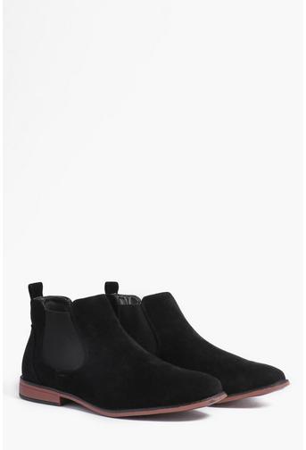 Faux Suede Chelsea Boots