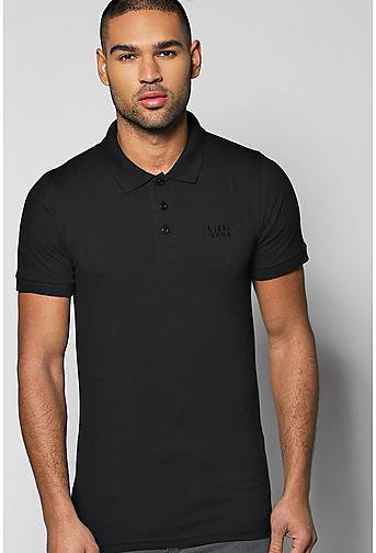 Short Sleeve Muscle Fit Polo With Logo