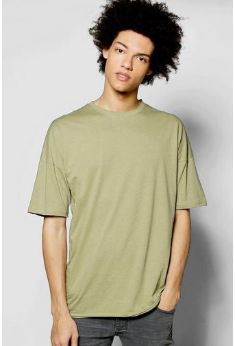 Oversized Crew Neck Raw Edge T Shirt