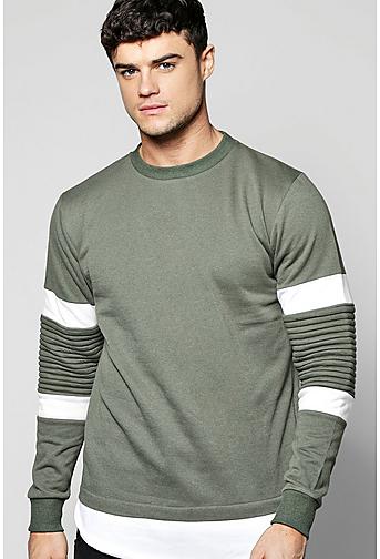 Colour Block Biker Sweatshirt