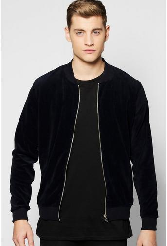 Velour Bomber Jacket