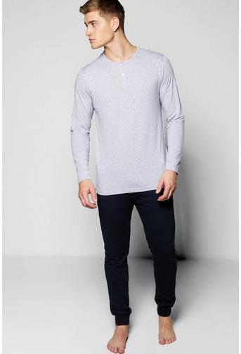 Long Sleeve Henley With Lounge Joggers