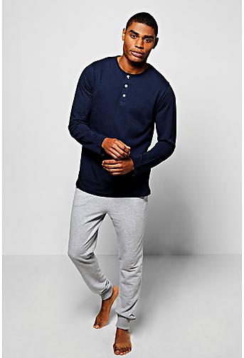 Long Sleeve Henley With Lounge Joggers