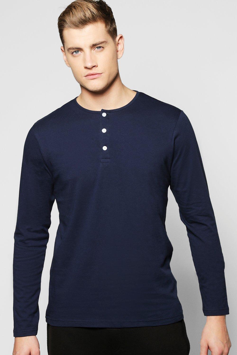 mens long sleeve lounge shirts