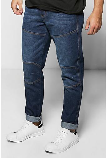Tapered Fit Panelled Jeans