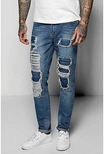 Skinny Fit Extreme Rip Jeans