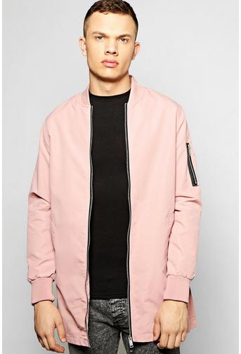 Longline Single Colour Bomber Jacket