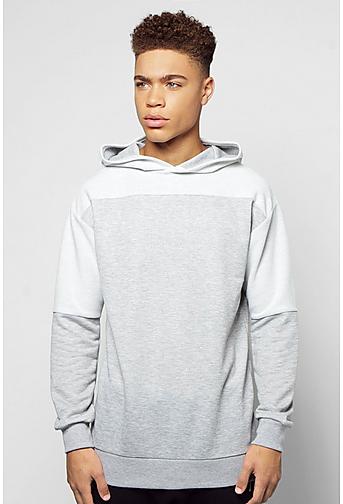 Longline Oversized Hoodie With Reverse Panels