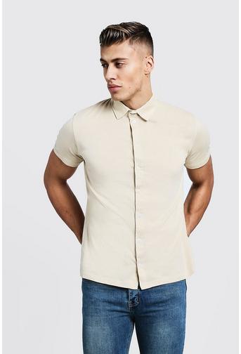 Short Sleeve Button Through Jersey Shirt