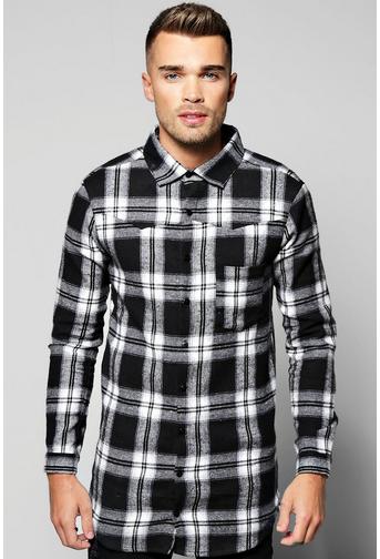 Long Sleeve Buffalo Longline Check Shirt