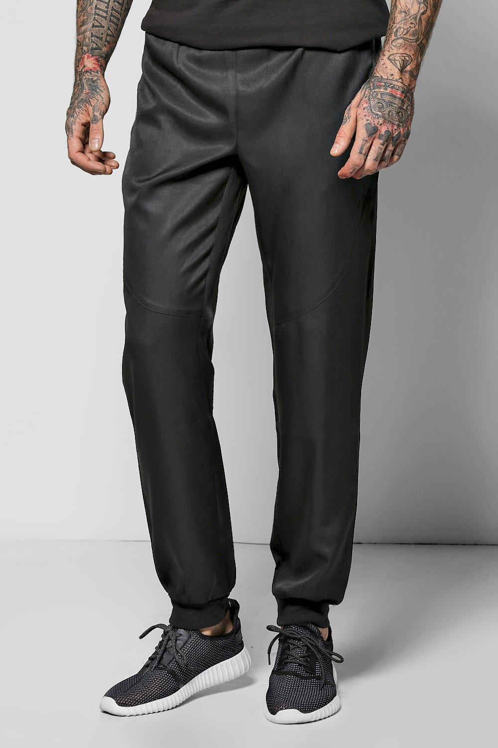 black woven joggers