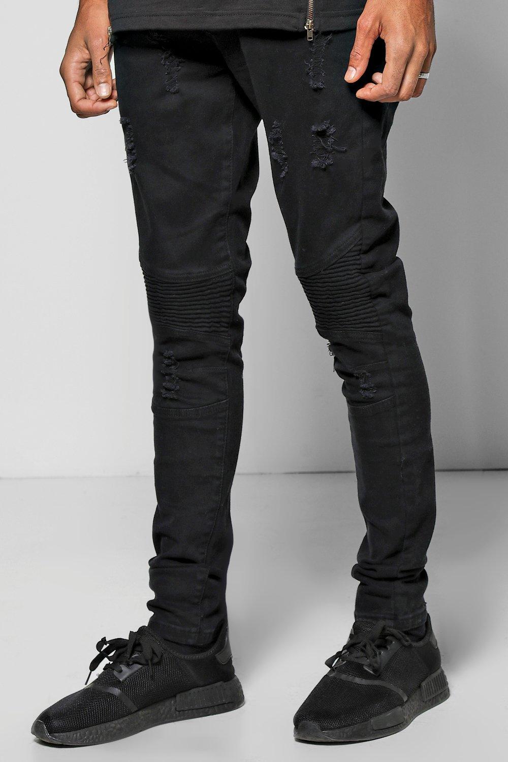super distressed skinny jeans