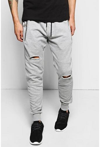 boohooman grey cargo joggers