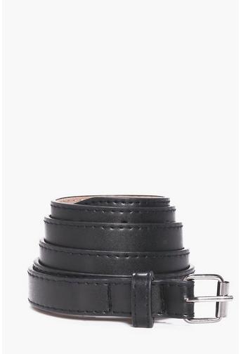 Faux Leather Skinny Belt