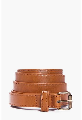 Faux Leather Skinny Belt