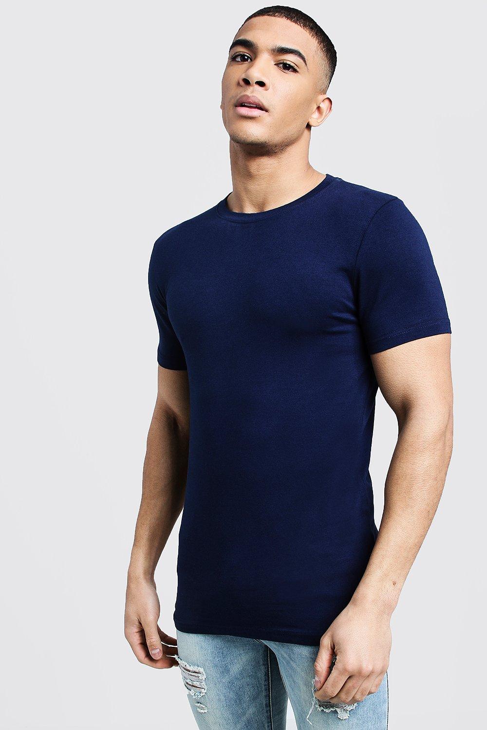 Muscle Fit Crew Neck T Shirt boohooMAN