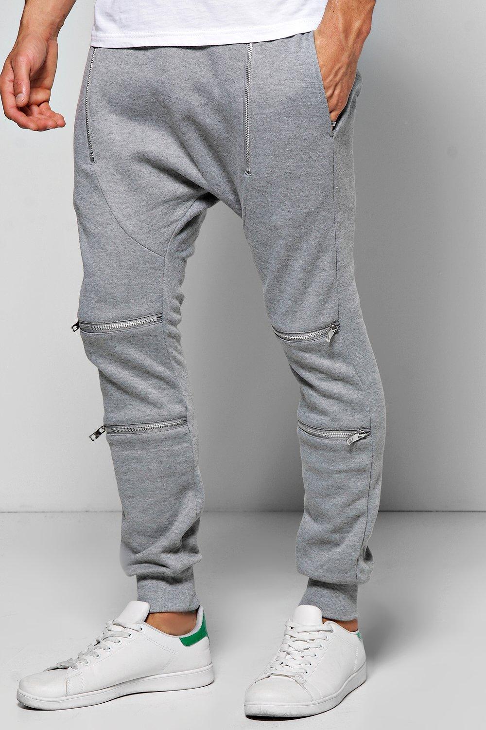 grey drop crotch joggers