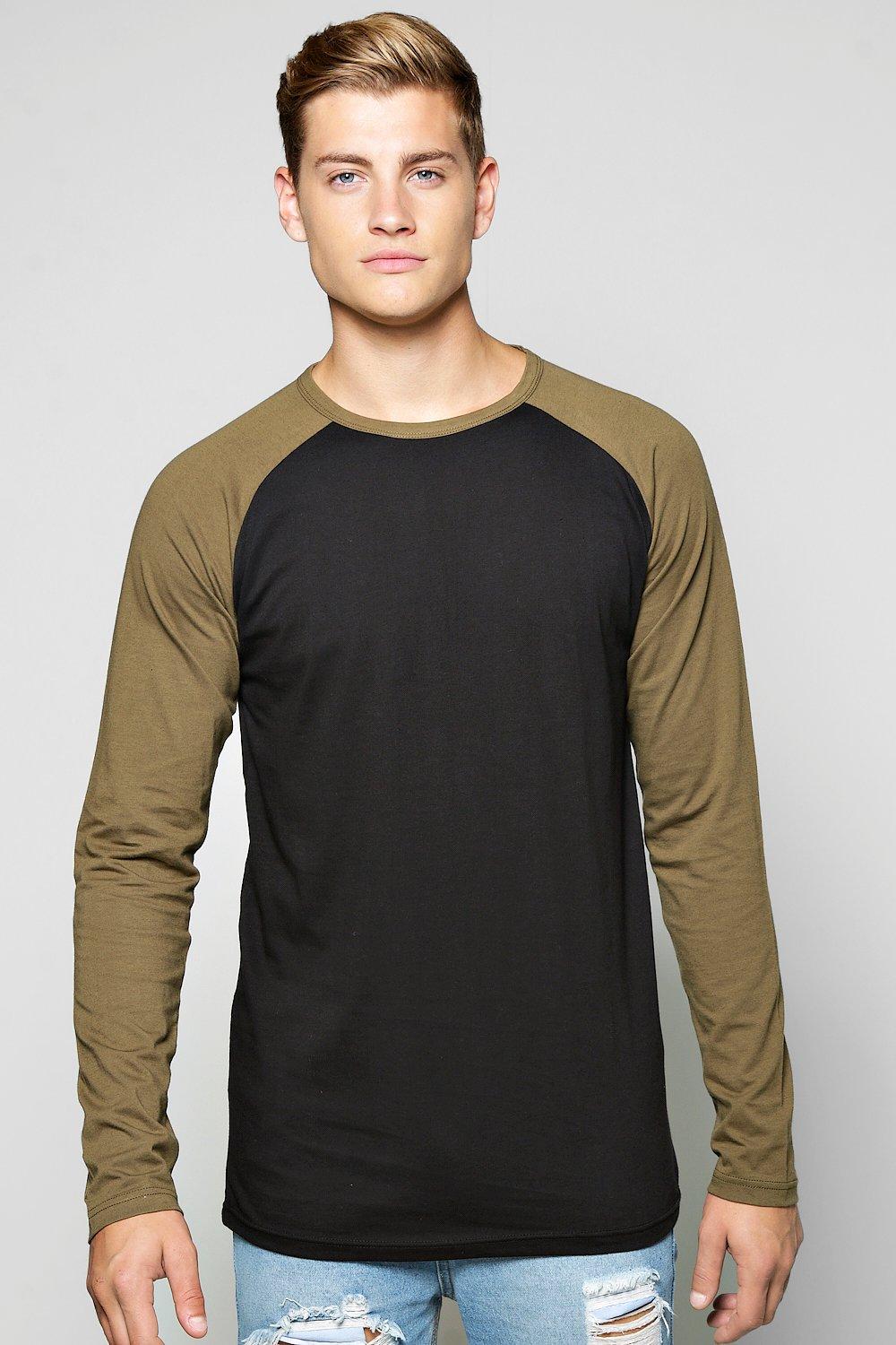 Boohoo Mens Long Sleeve Raglan T Shirt Ebay