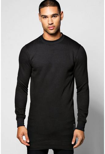 Longline Sweatshirt With Side Zips