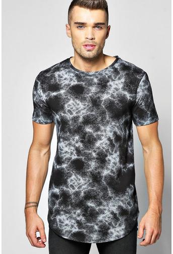 Sprayed Curved Hem T Shirt