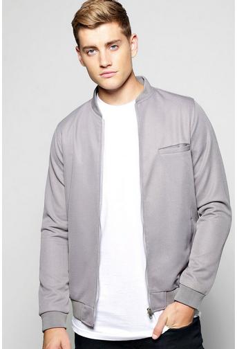 Smart Lined Pique Zip Through Jacket