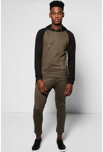 Skinny Fit Raglan Hooded Tracksuit