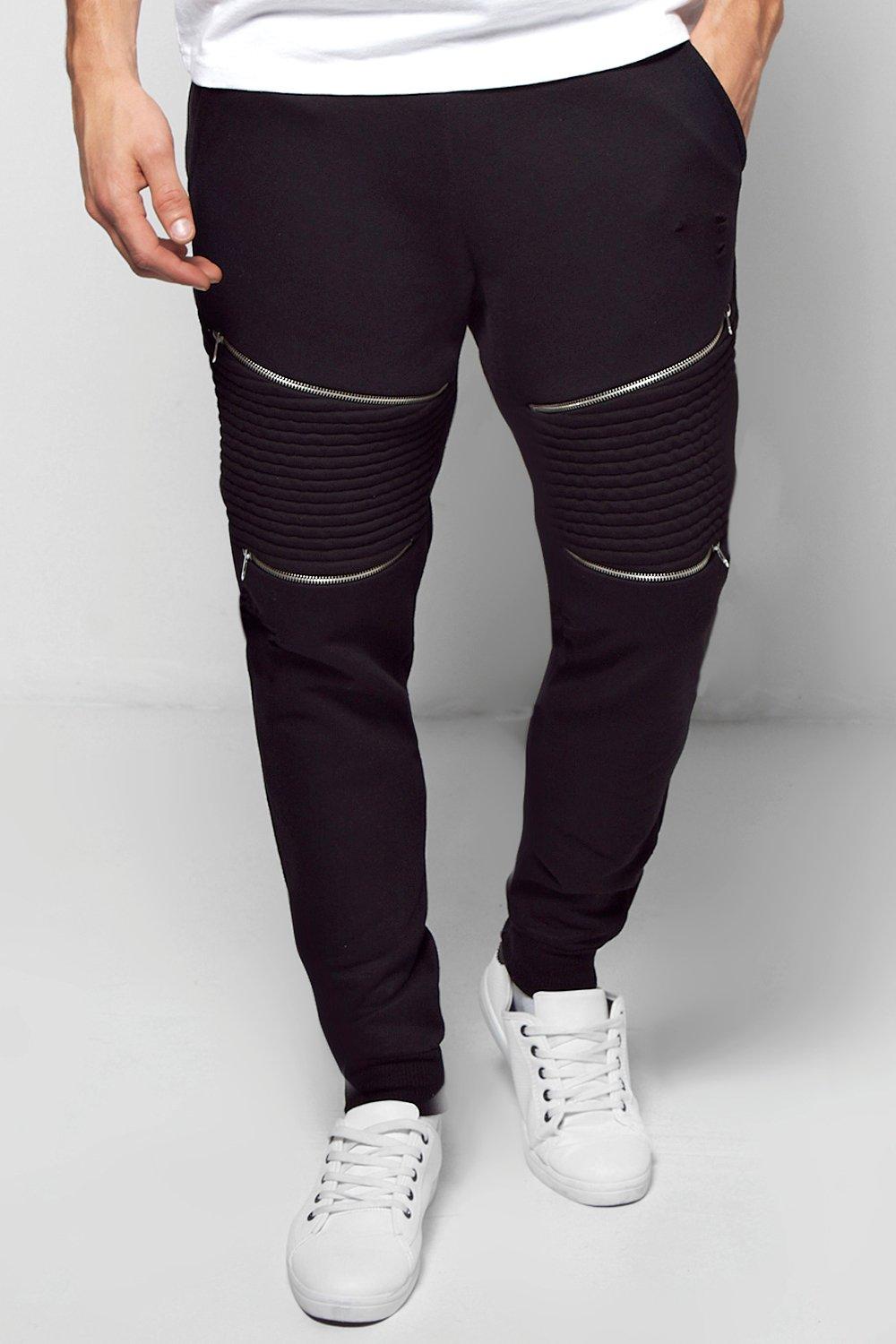 black biker joggers mens