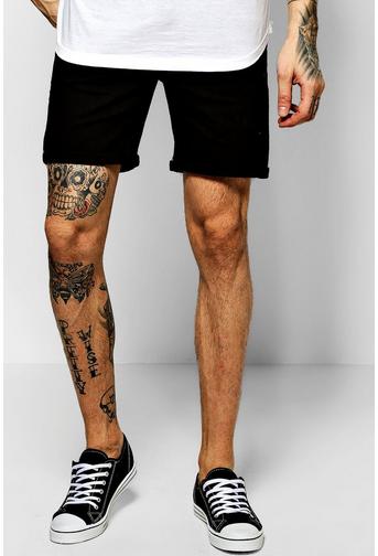 mens black denim shorts