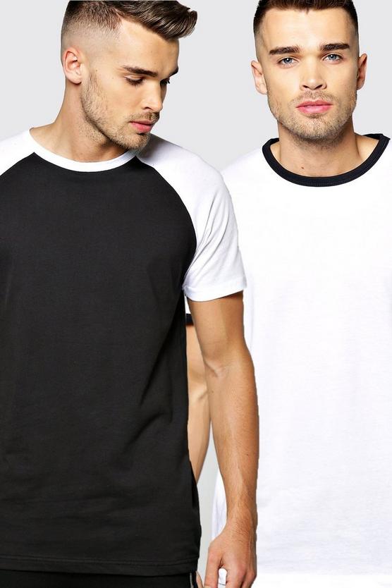2 Pack Ringer And Raglan T Shirt Pack