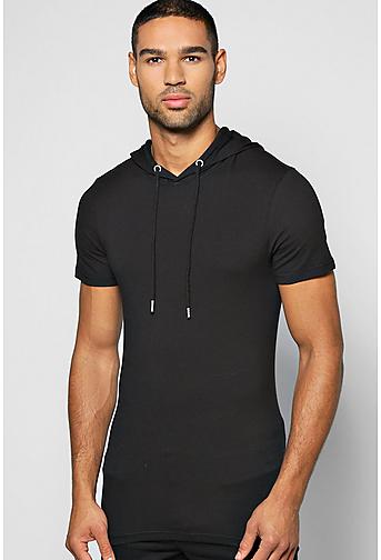 Muscle Fit Hooded T Shirt