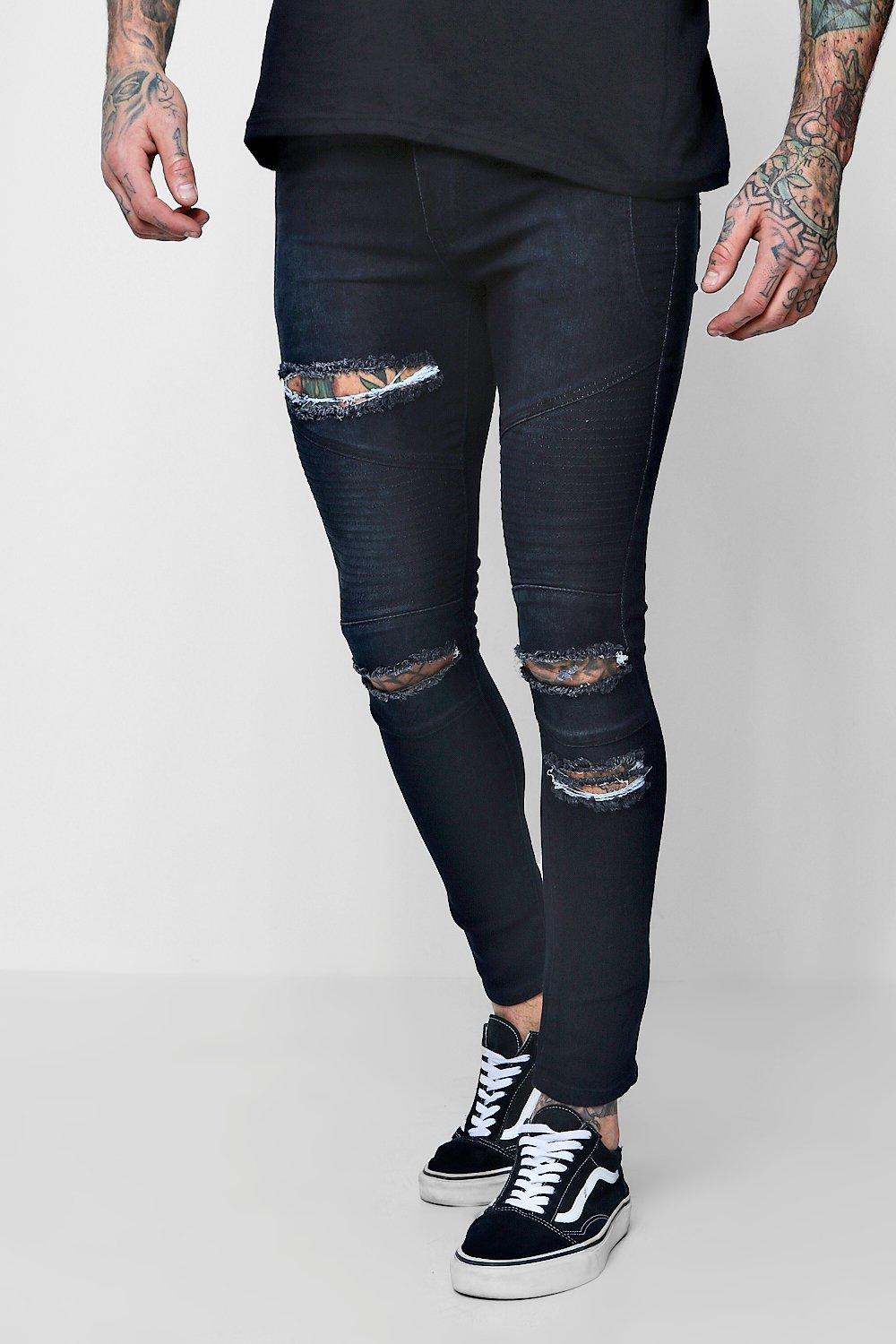 Skinny Ripped Biker Jeans