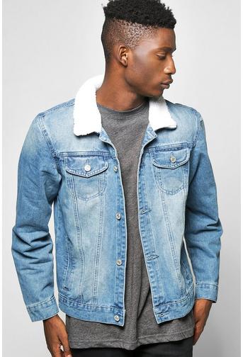 Borg Collar Denim Jacket