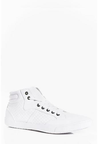 Lace Up Contrast Fabric Hi Tops