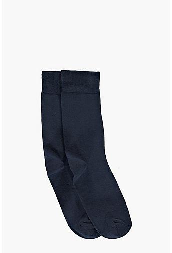 2 Pack Plain Navy Cotton Socks