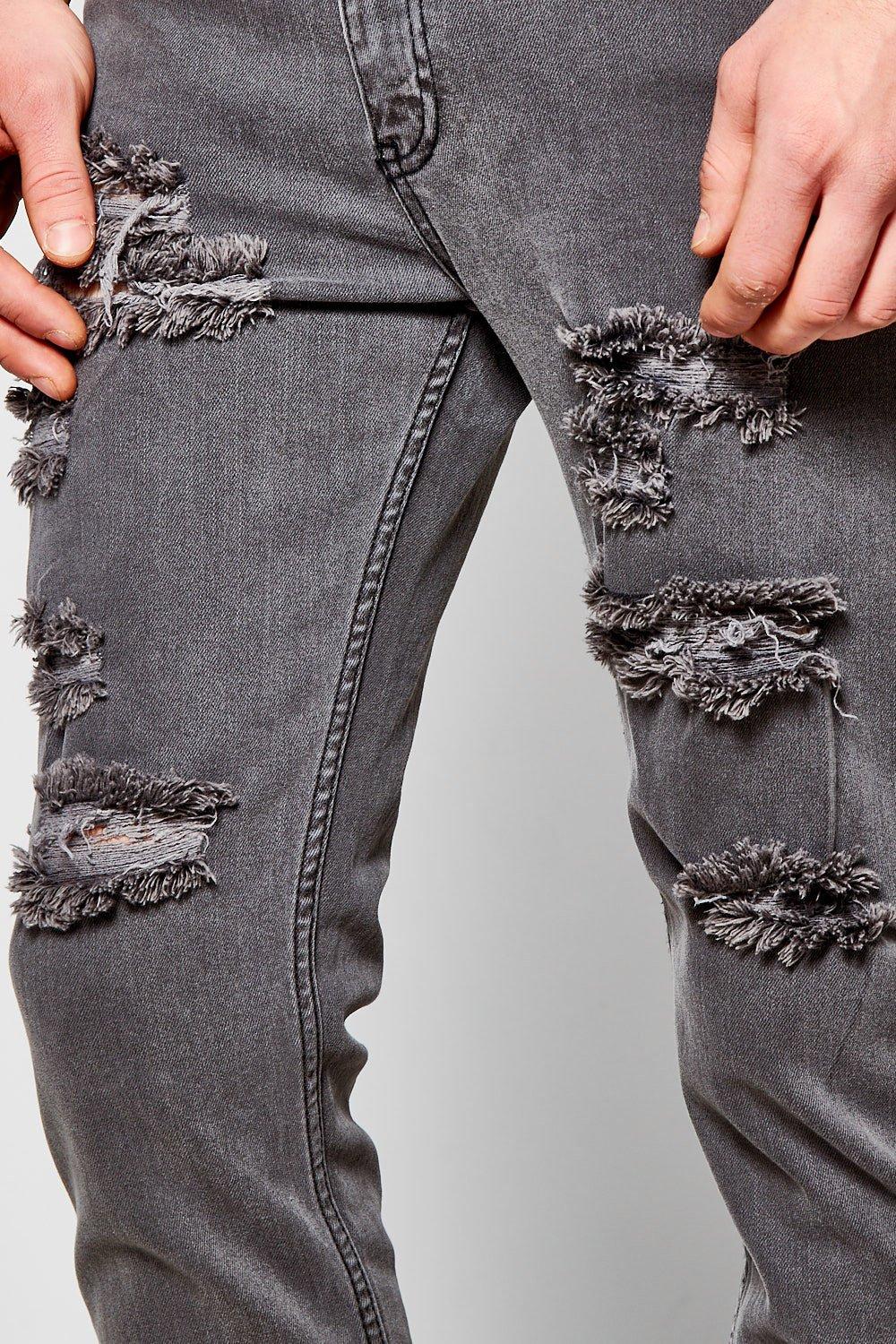 grey ripped jeans mens