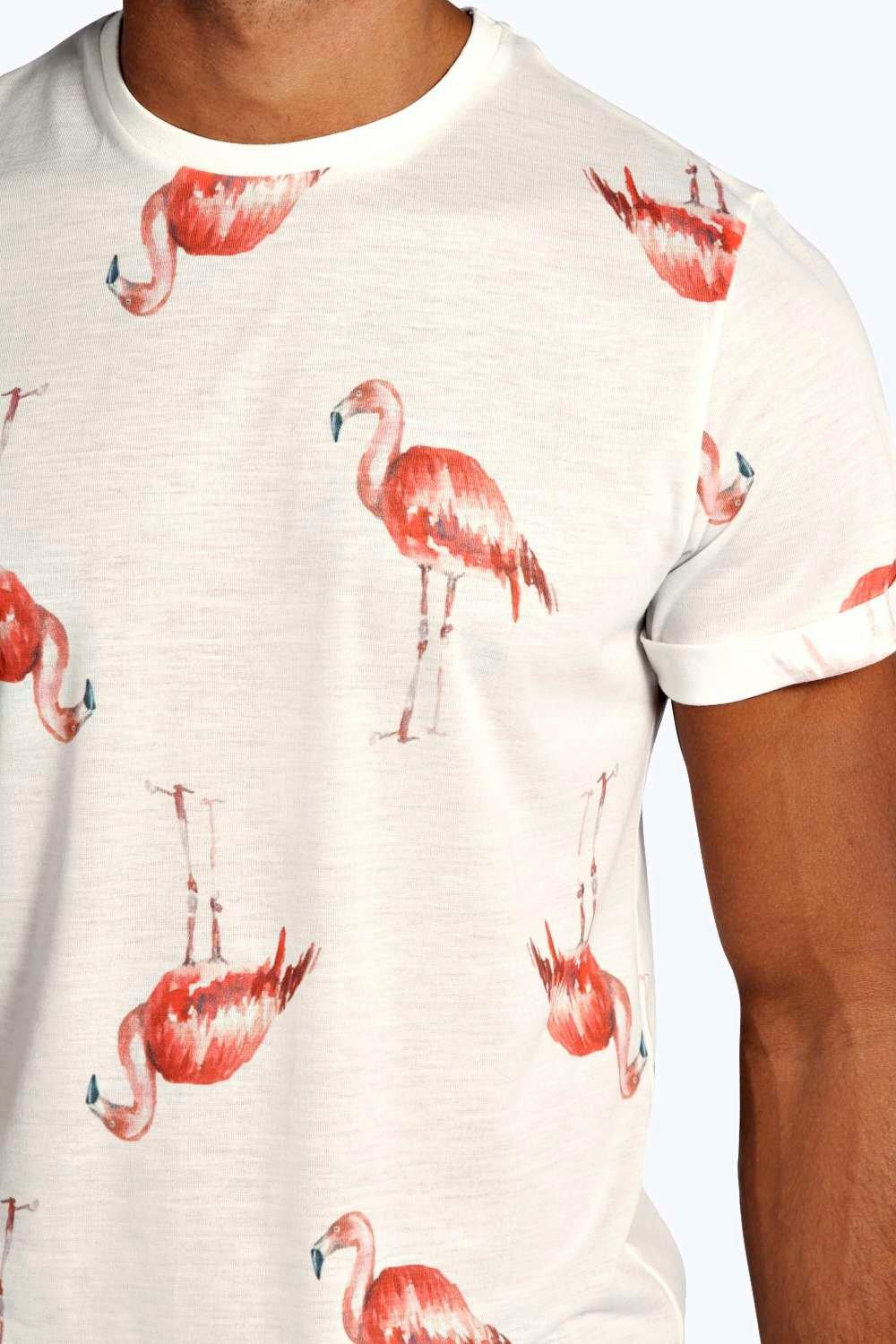 flamingo print t shirt