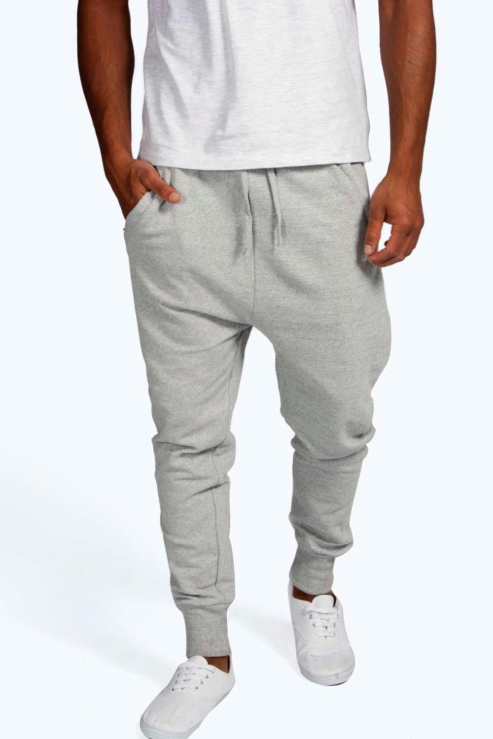 grey drop crotch joggers