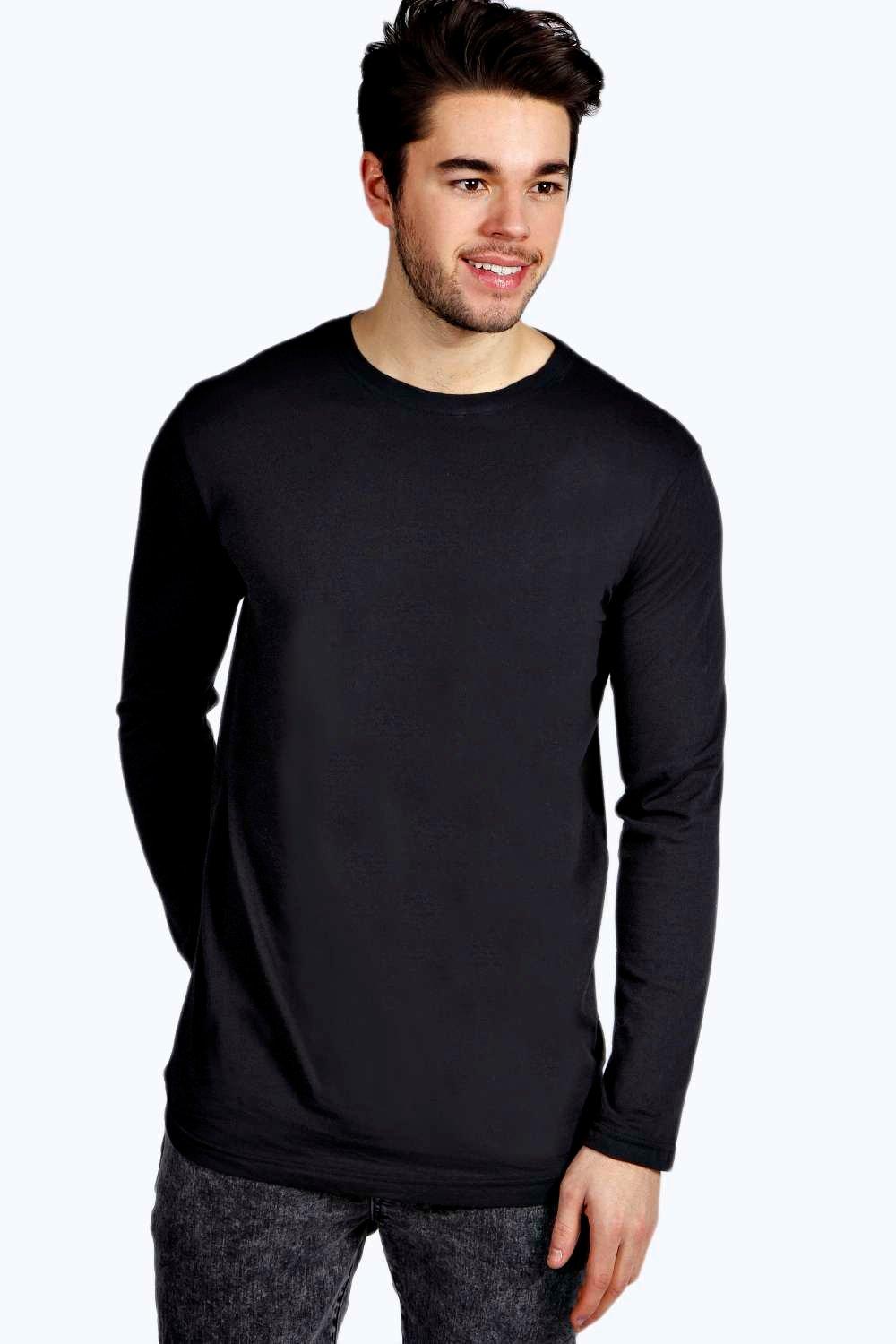 mens long hem shirt