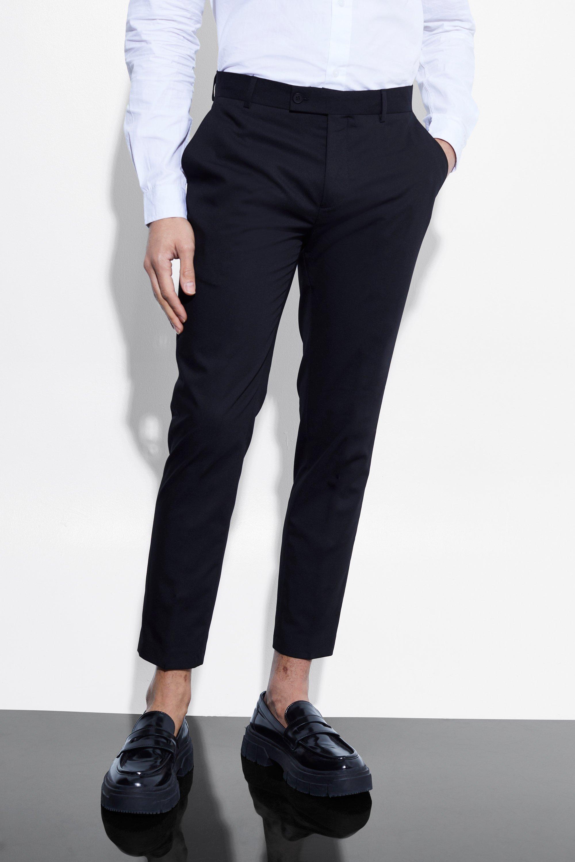 pantalon de costume court coupe skinny homme - noir - 36l, noir