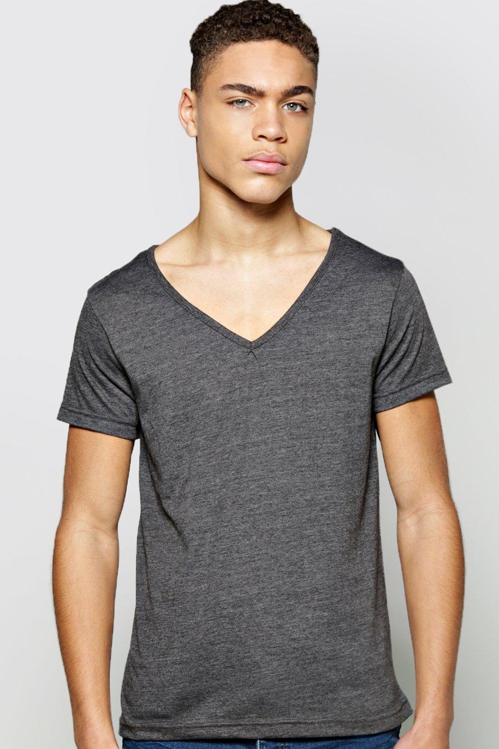 Boohoo Mens Short Sleeve Deep V Neck Waist Length Top T Shirt MD1B | eBay